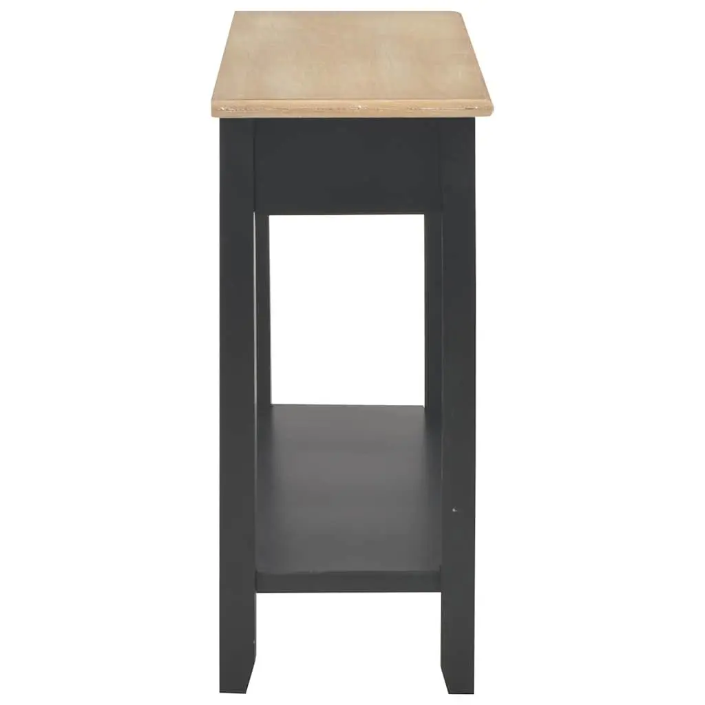 Black Console Table for Entryway Living Room 110x35x80 cm Wood Accent End Table with Drawers Shelf