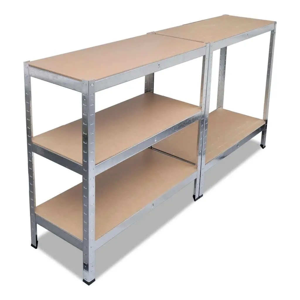 Storage Rack Shelf Unit 5 Piece Set Brown Industrial Garage Organization System