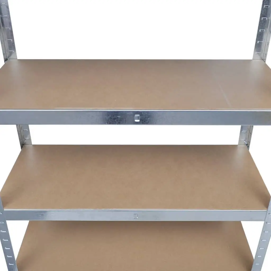 Storage Rack Shelf Unit 5 Piece Set Brown Industrial Garage Organization System