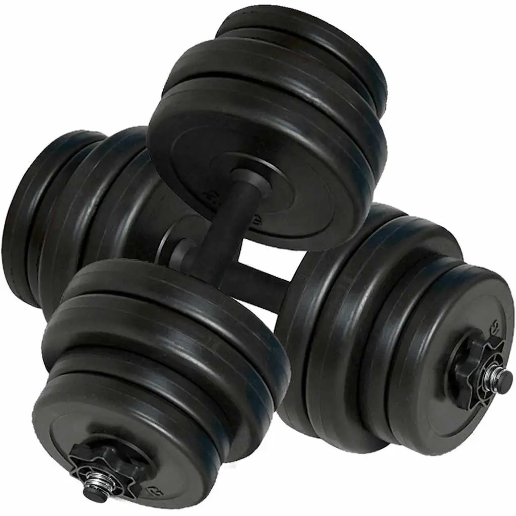 Folding Weight Bench for Home Gym 30 kg Dumbbell and 60 kg Barbell Set White