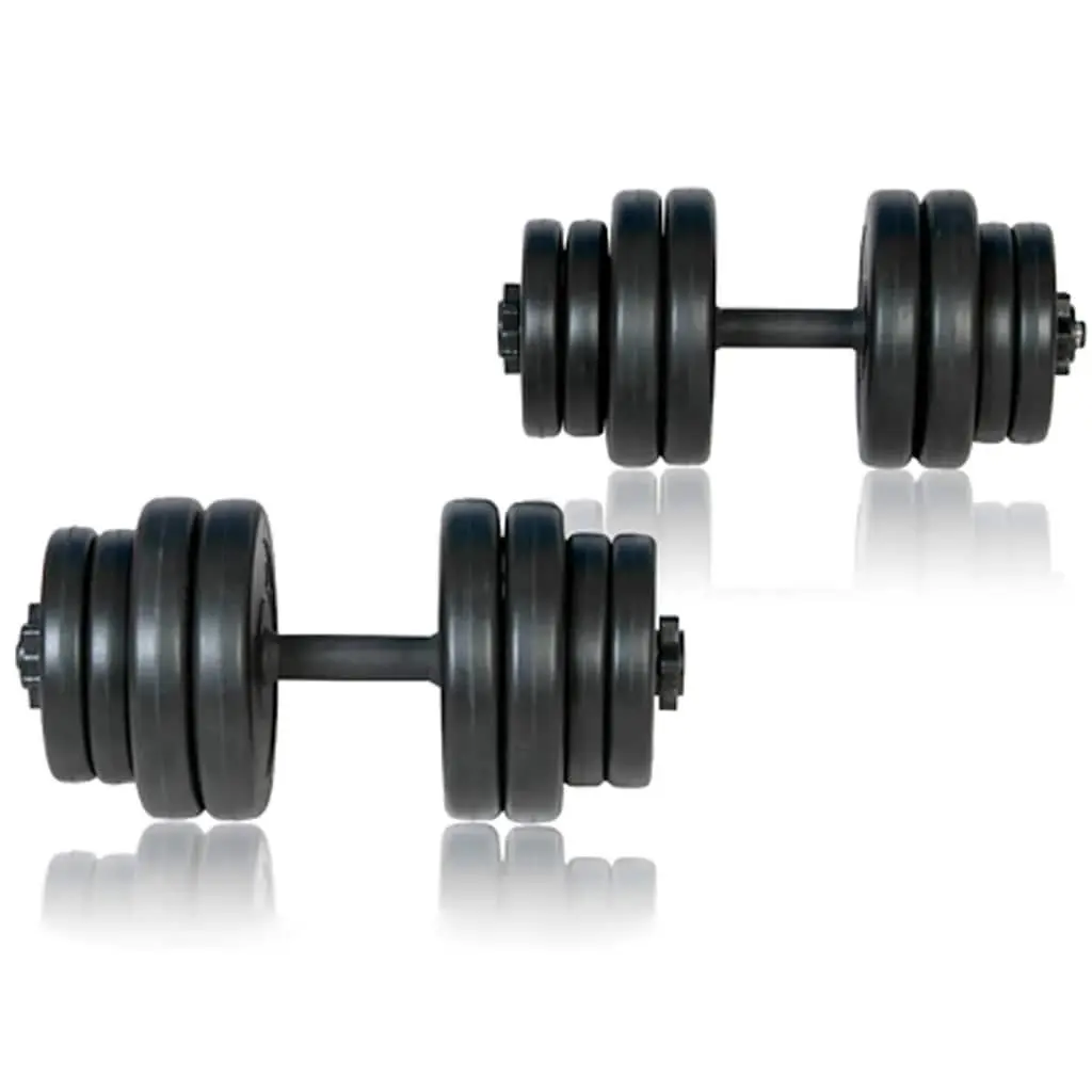 Folding Weight Bench for Home Gym 30 kg Dumbbell and 60 kg Barbell Set White