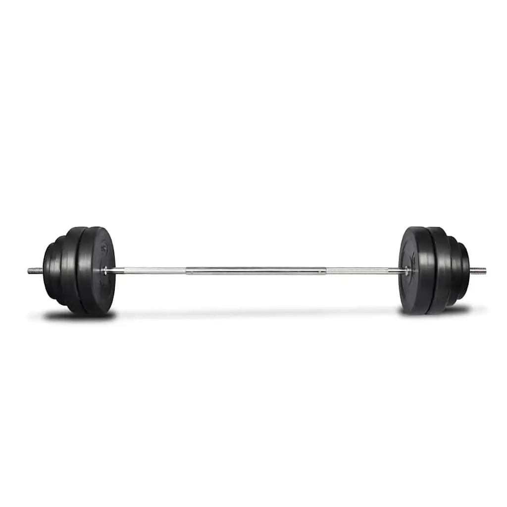 Folding Weight Bench for Home Gym 30 kg Dumbbell and 60 kg Barbell Set White