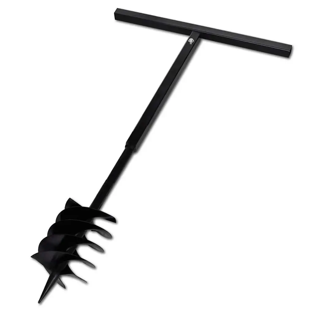 Ground Drill Auger for Gardening 180mm with Handle and 9 Piece Extension Tubes