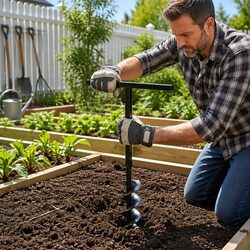 200mm Auger Drill with Handle and 8 Steel Extensions