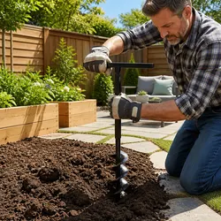 80mm Ground Drill Auger with 5m Extensions for Gardening