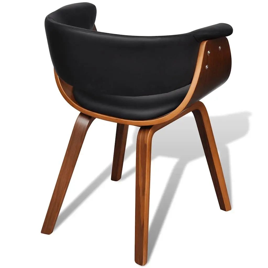 Dining Chairs Kitchen Room 2 Piece Bent Wood Frame Faux Leather Seat