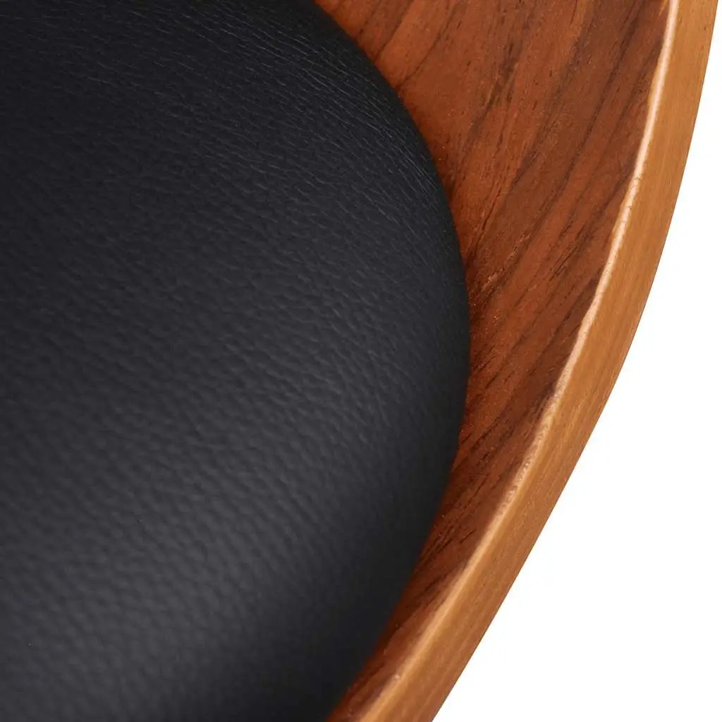 Dining Chairs Kitchen Room 2 Piece Bent Wood Frame Faux Leather Seat