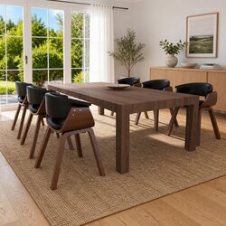 6-Piece Dining Chair Set: Bent Wood & Faux Leather Design