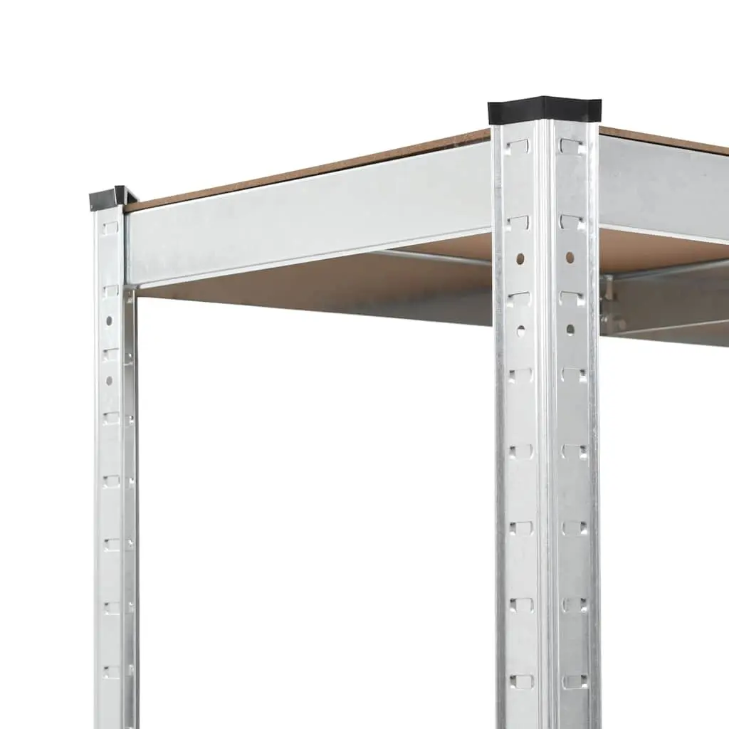 Storage Shelf Unit for Kitchen or Office Silver Heavy Duty Steel Frame 2 Pieces