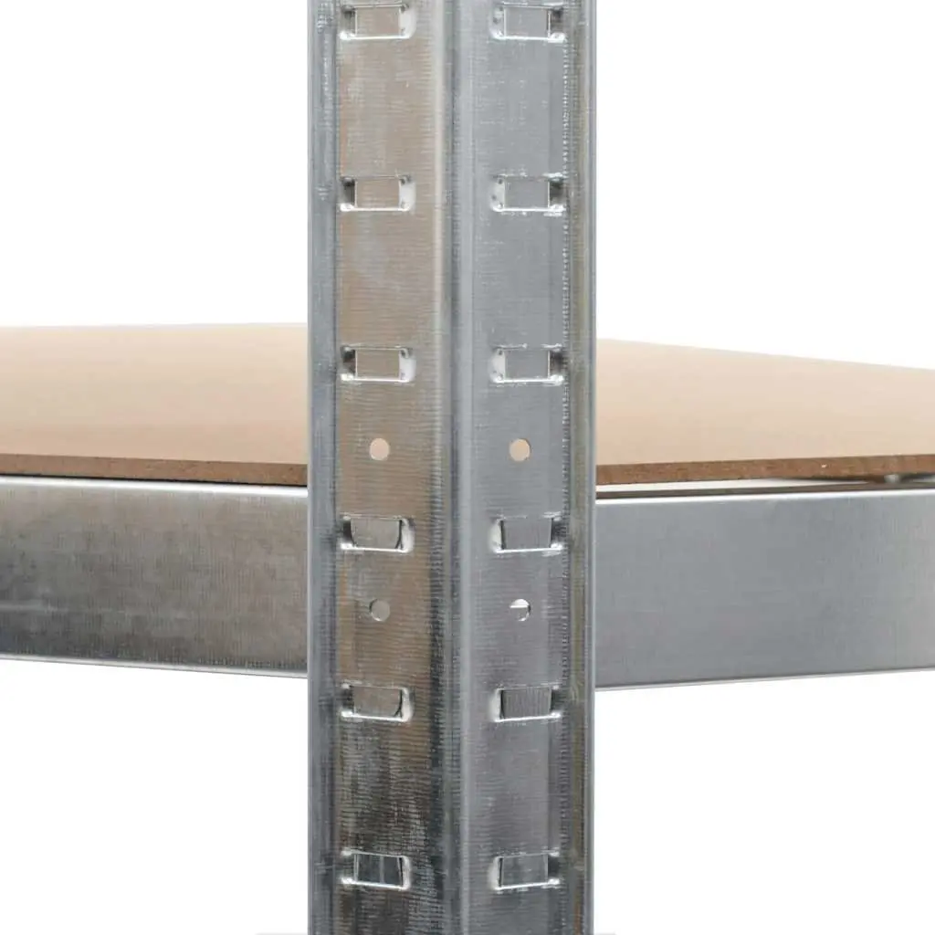 Storage Shelf Unit for Kitchen or Office Silver Heavy Duty Steel Frame 2 Pieces