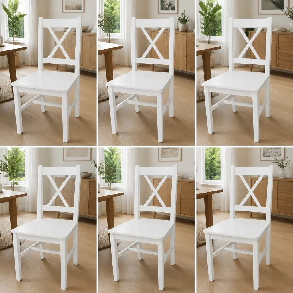 6-Piece White Dining Chair Set