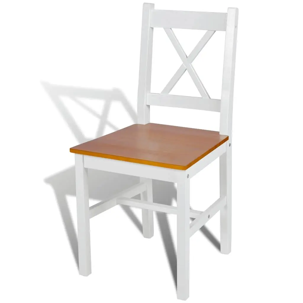 Dining Chairs Set 6 Pieces White Kitchen Room Furniture Wooden Seating