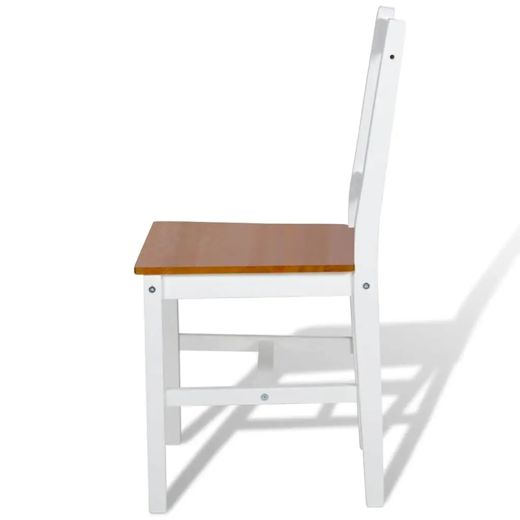 Dining Chairs Set 6 Pieces White Kitchen Room Furniture Wooden Seating