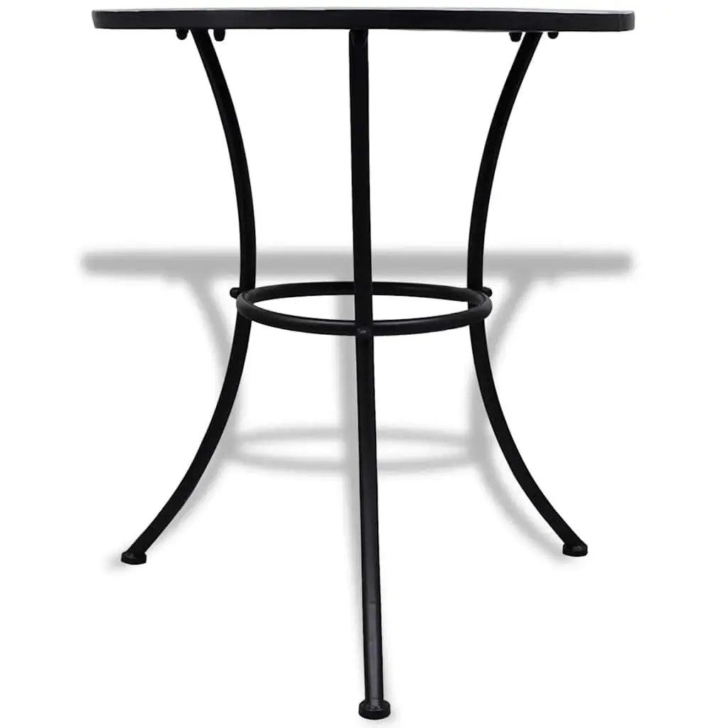 Bistro Set for Outdoor Patio Garden 3 Piece Blue White Ceramic Tile