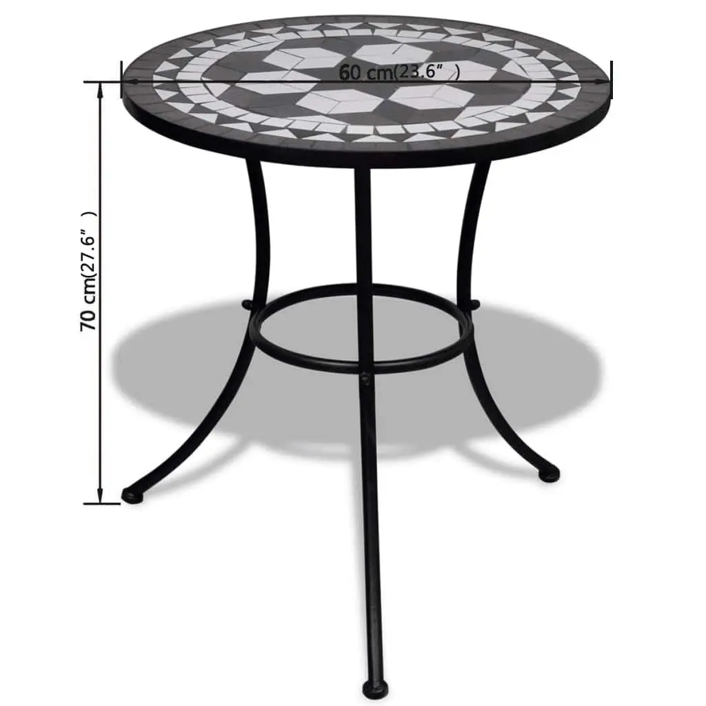 3 Piece Bistro Set with Ceramic Tile Top