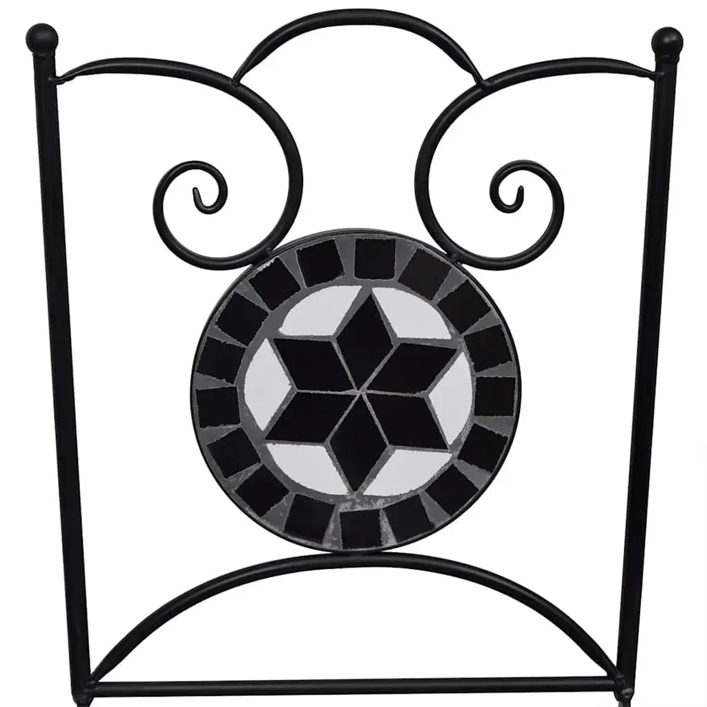 3 Piece Bistro Set with Ceramic Tile Top