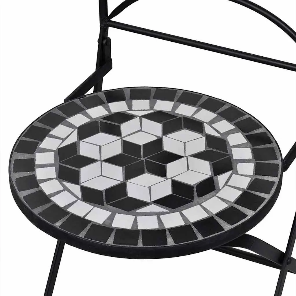 3 Piece Bistro Set with Ceramic Tile Top