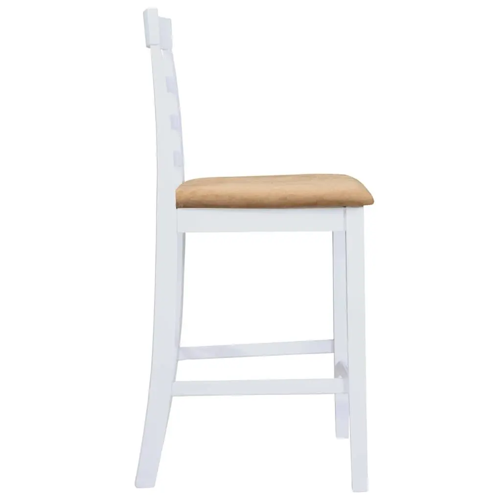 White Wooden Bar Table and 4 Bar Stools Set Kitchen Dining Room Furniture Combo