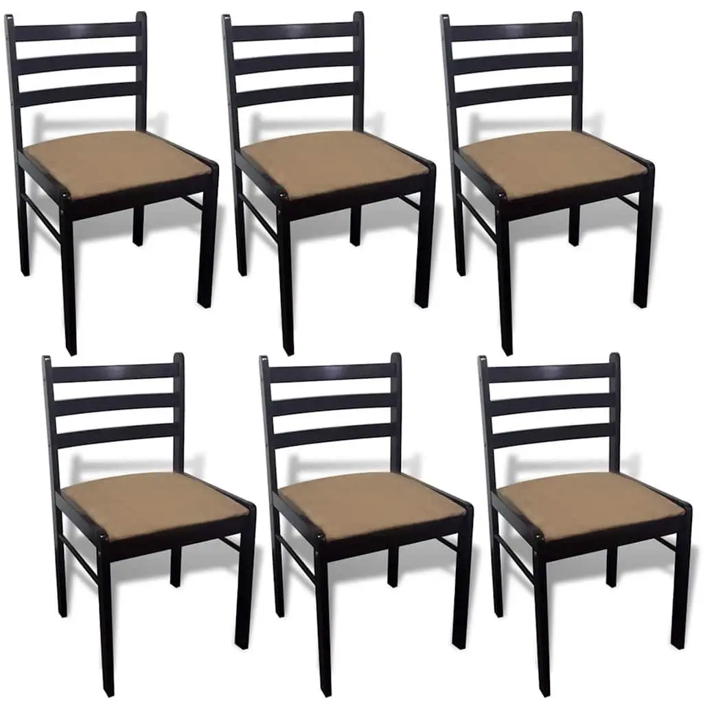 6 pcs Brown Dining Chairs Set