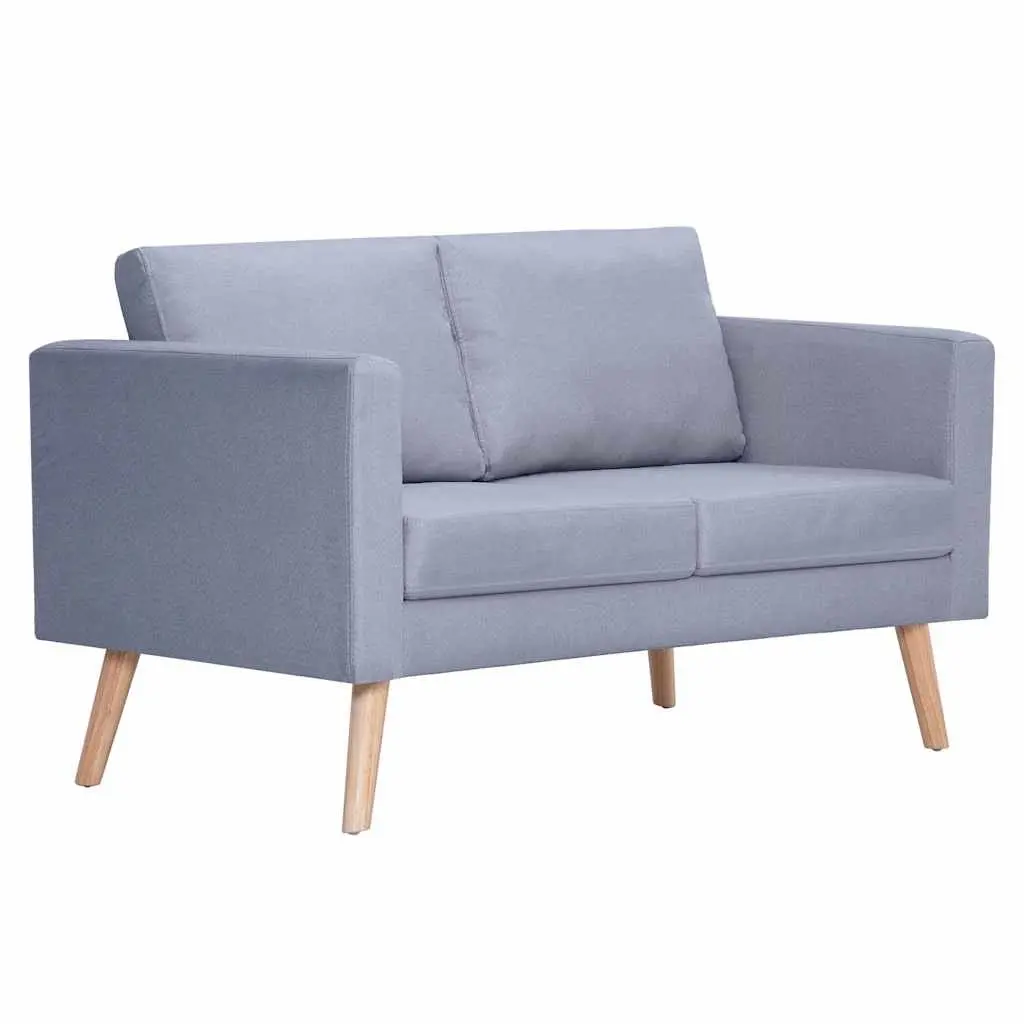 2-Seater 3-Seater Sofa Set Grey Fabric Living Room Couch Padded Cushions