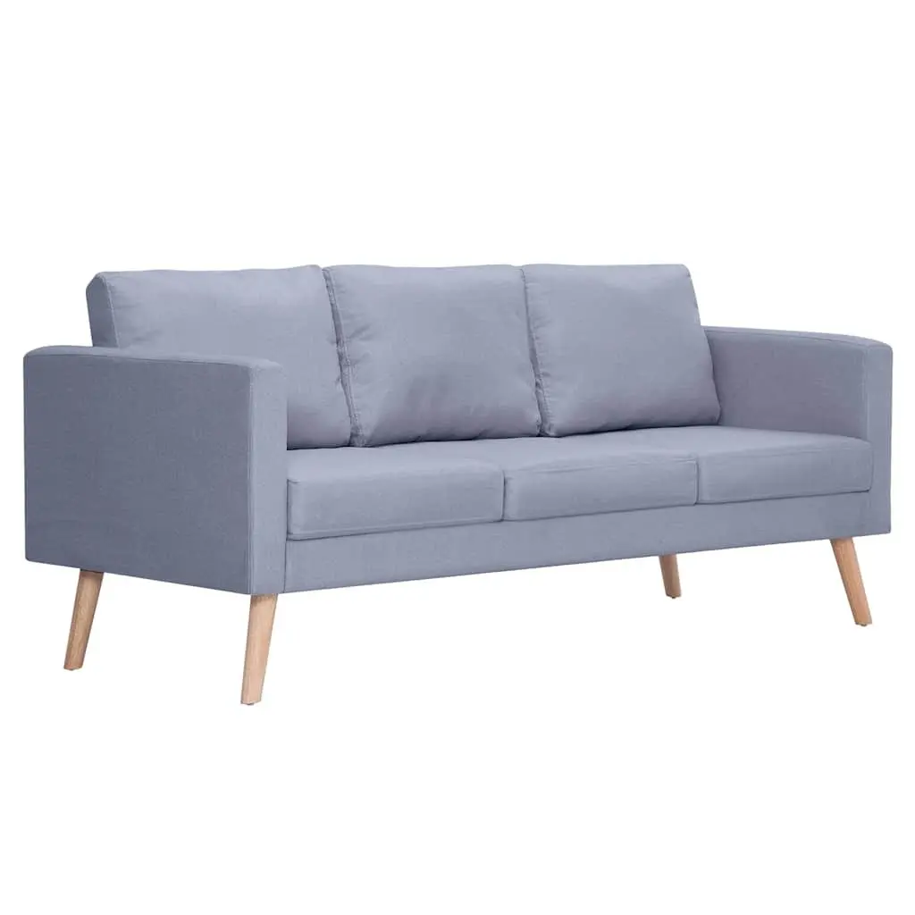 2-Seater 3-Seater Sofa Set Grey Fabric Living Room Couch Padded Cushions