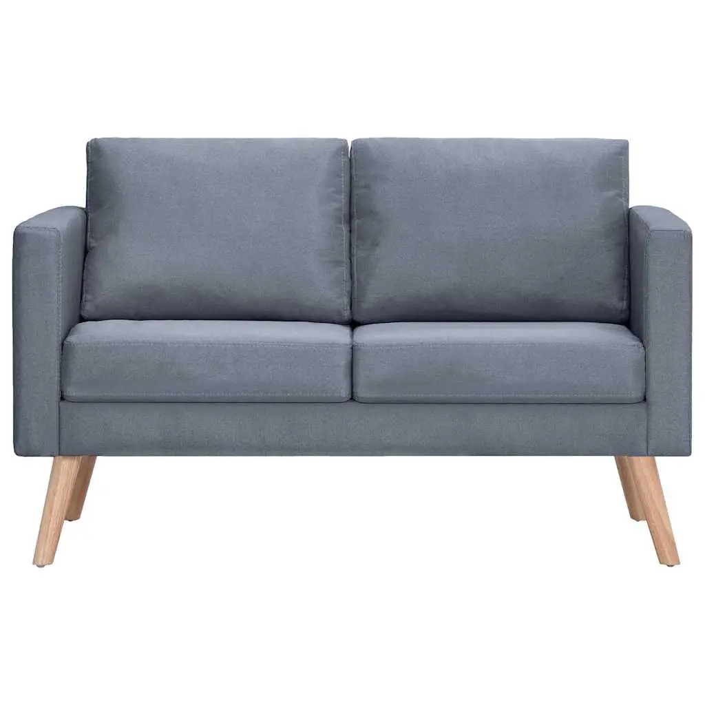 Sofa Set Living Room Grey Fabric 2-Seater 3-Seater Padded Cushions