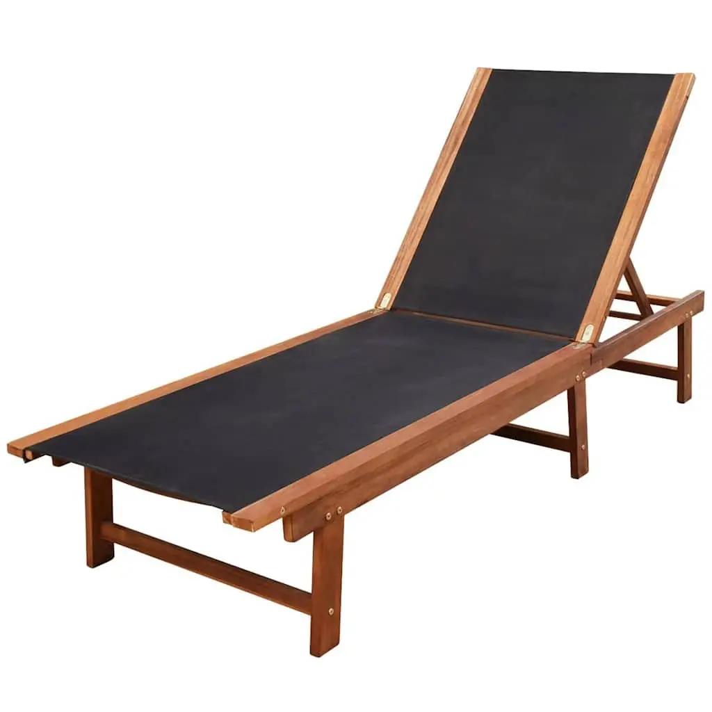 Sun Loungers Set for Outdoor Garden 2 Piece Acacia Wood