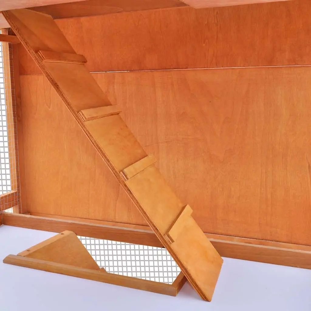 3 Layer Wooden Rabbit Hutch with Iron Mesh and Trays
