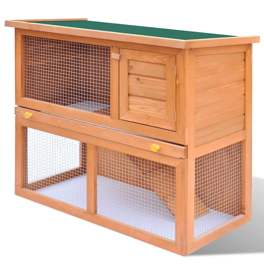 Outdoor Pet Cage with Wooden Frame and Wire Mesh