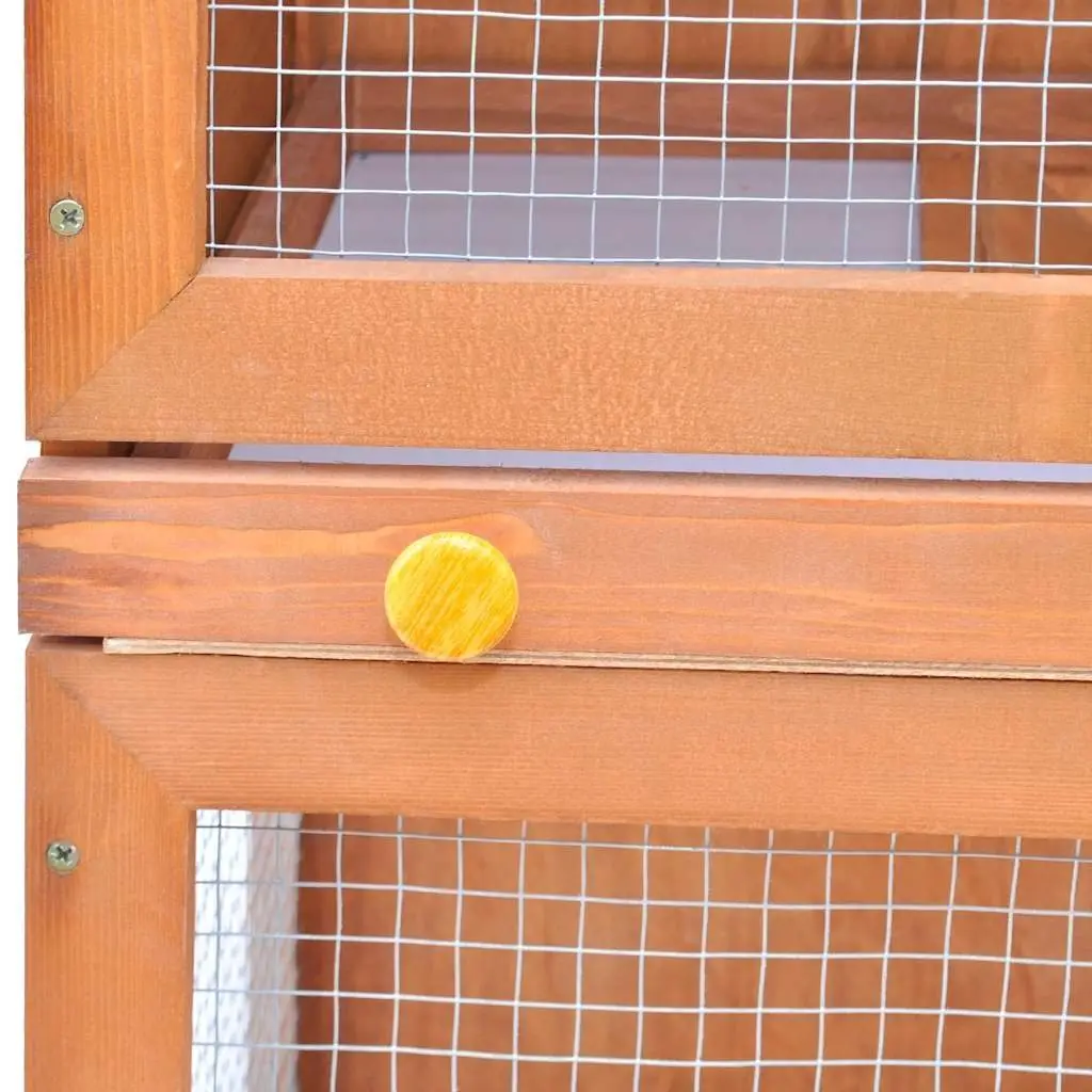 Outdoor Pet Cage with Wooden Frame and Wire Mesh