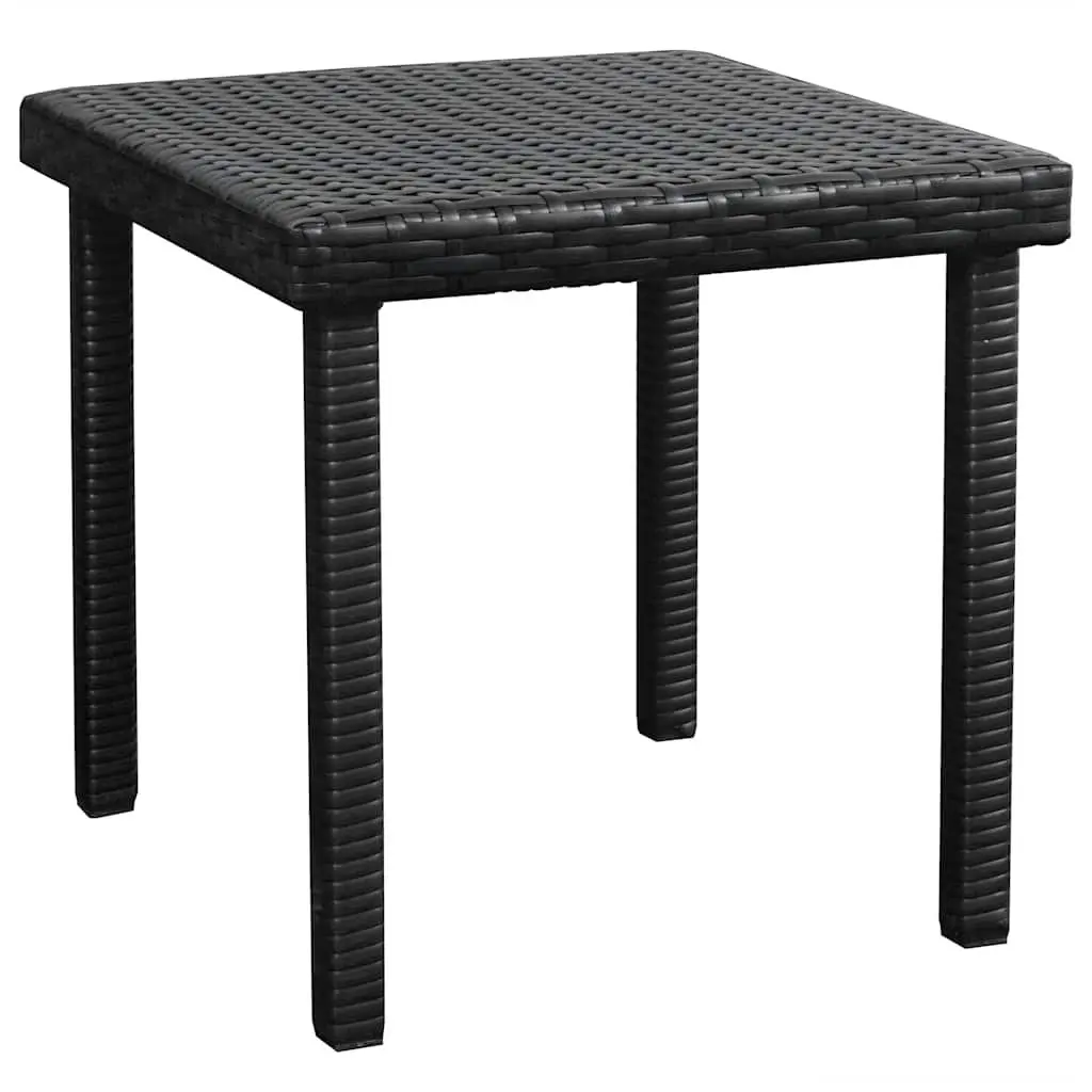 Sun Loungers 2pcs with Side Table Poly Rattan Black Outdoor Garden Beach Set