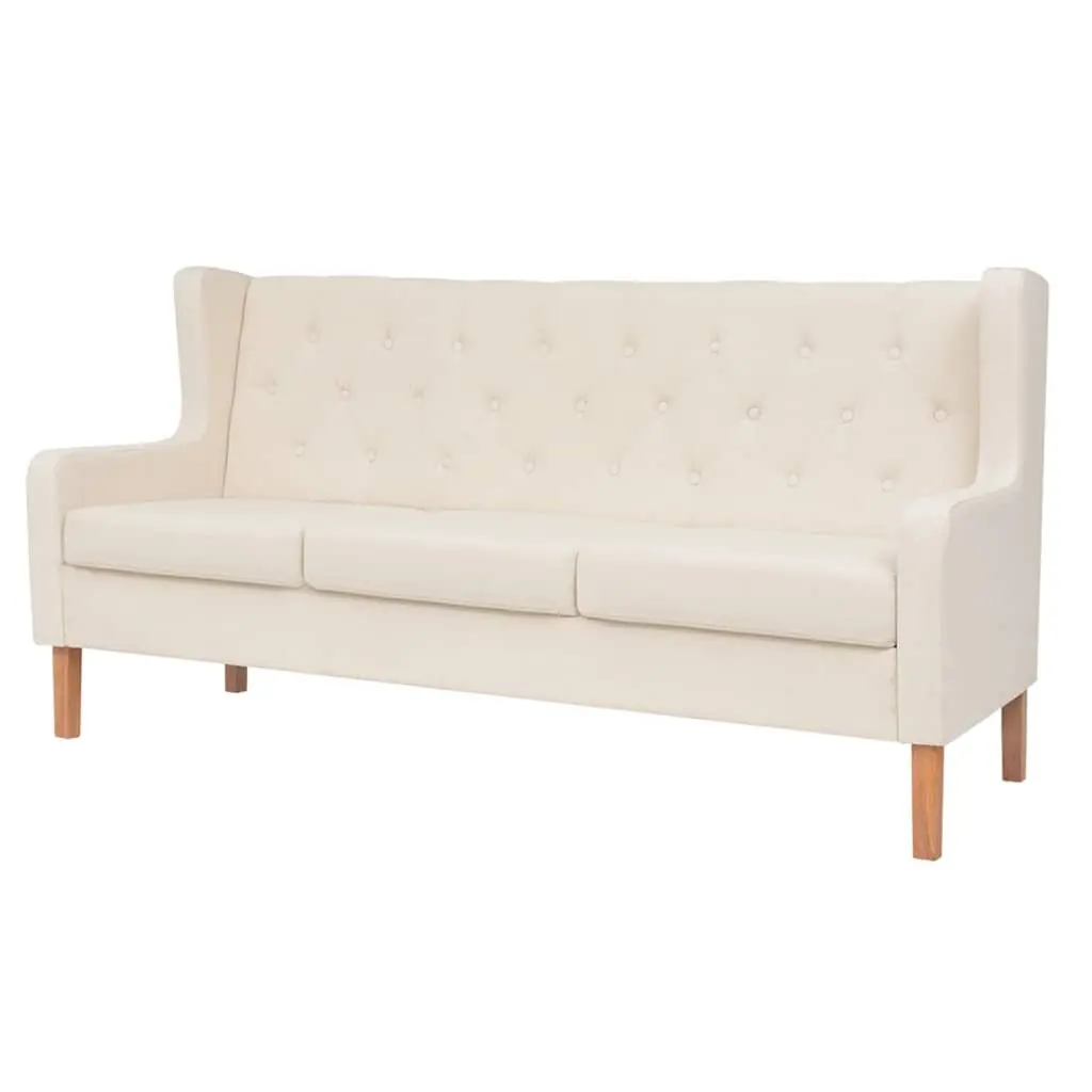 Fabric Sofa Set Living Room White 2-Seater 3-Seater