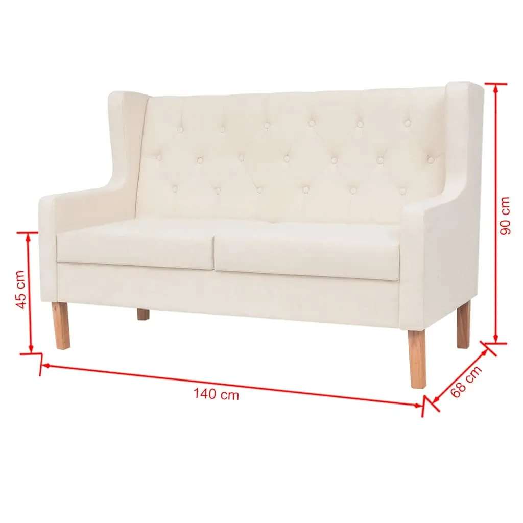 Fabric Sofa Set Living Room White 2-Seater 3-Seater