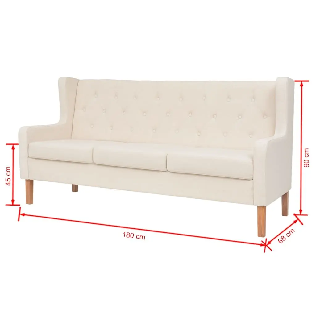 Fabric Sofa Set Living Room White 2-Seater 3-Seater