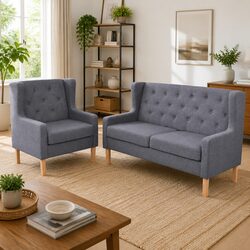 Specifications of Grey Fabric 2-Piece Sofa Set