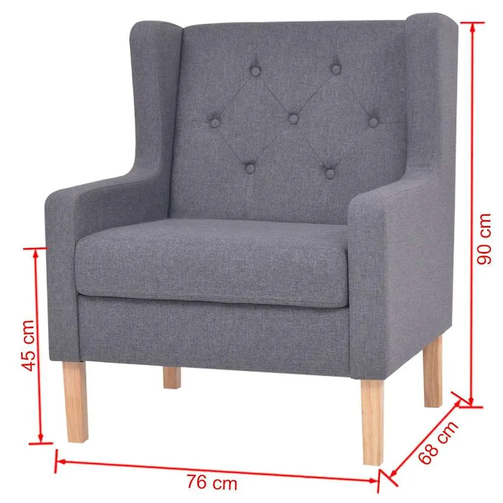 Sofa Set Living Room Grey Fabric 2 Piece