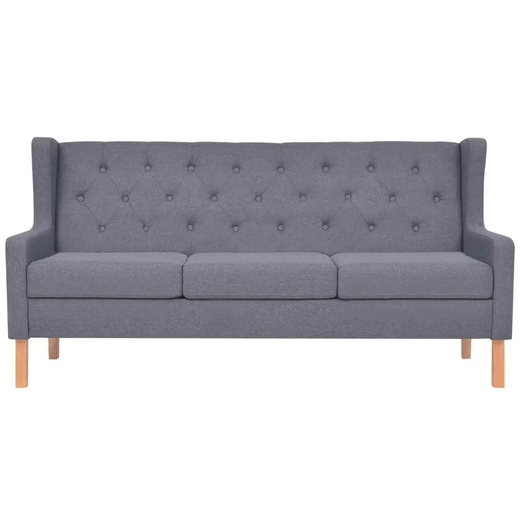 Sofa Set Living Room Grey Fabric 2 Piece 1 Armchair 1 Three-Seater