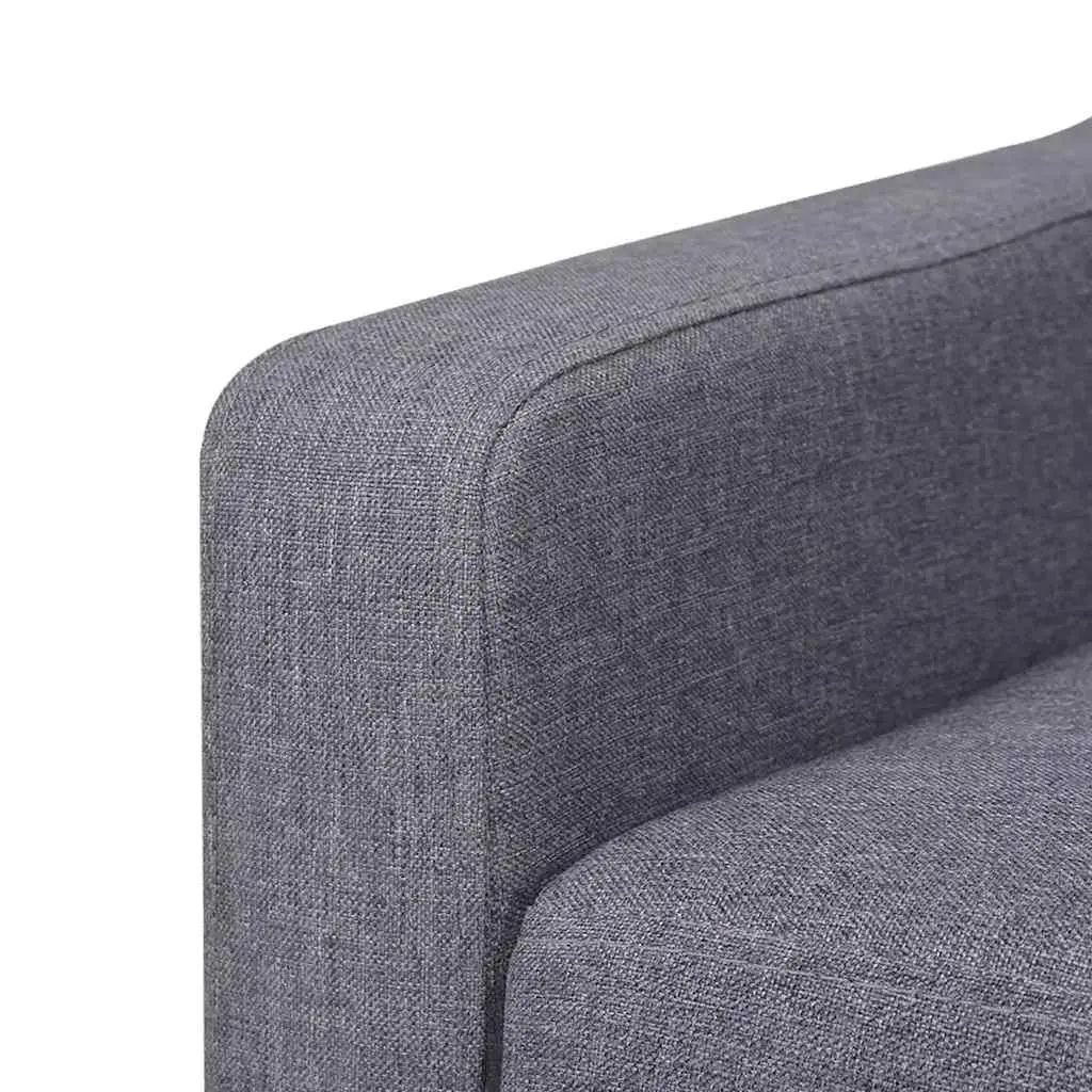 Sofa Set Living Room Grey Fabric 2 Piece 1 Armchair 1 Three-Seater