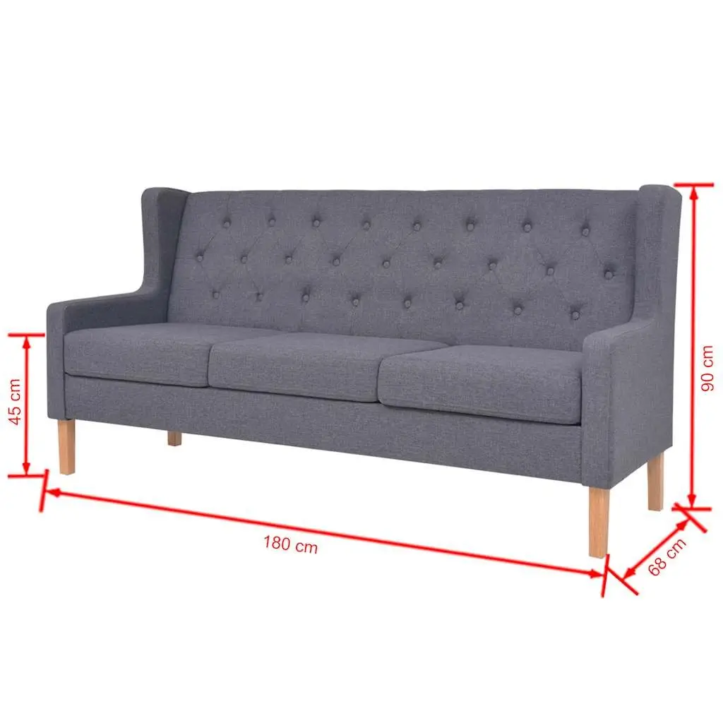 2 Piece Sofa Set for Lounge Grey 2-Seater 3-Seater