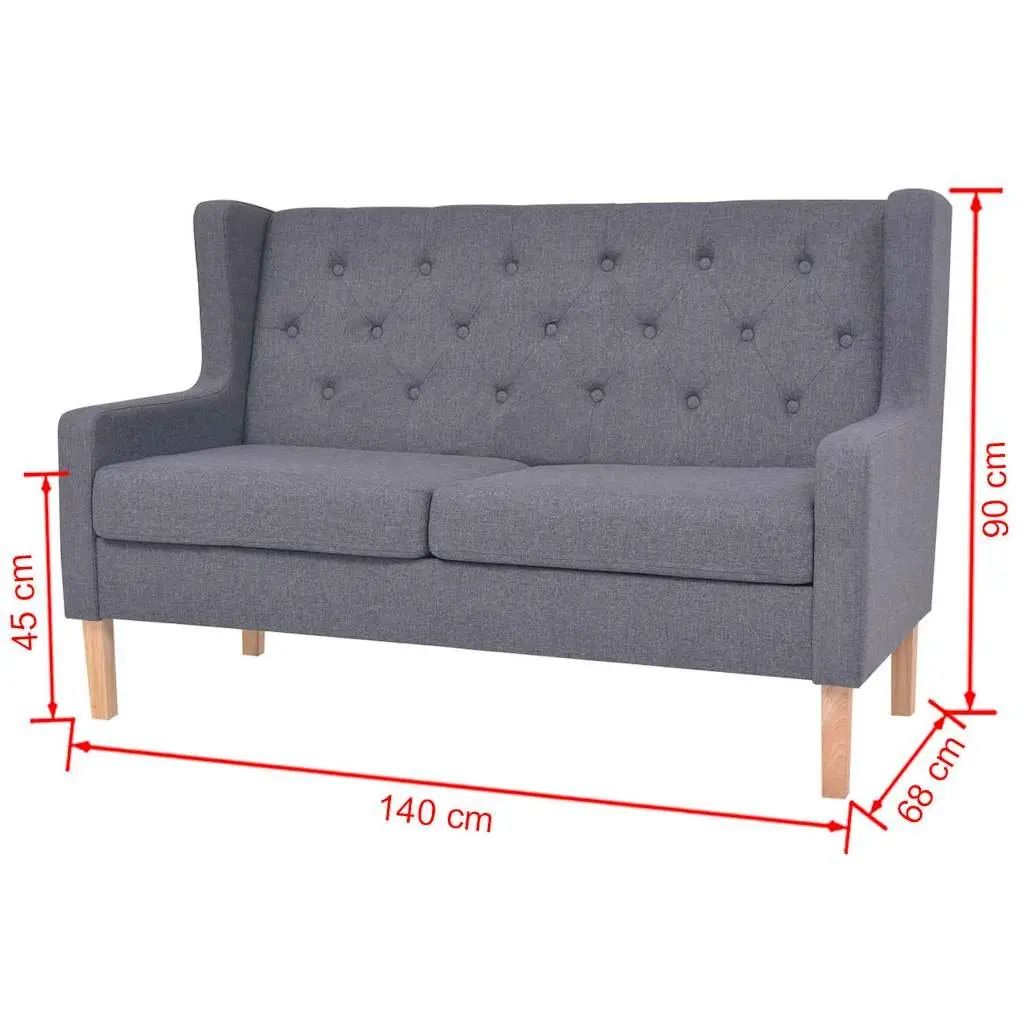 2 Piece Sofa Set for Lounge Grey 2-Seater 3-Seater