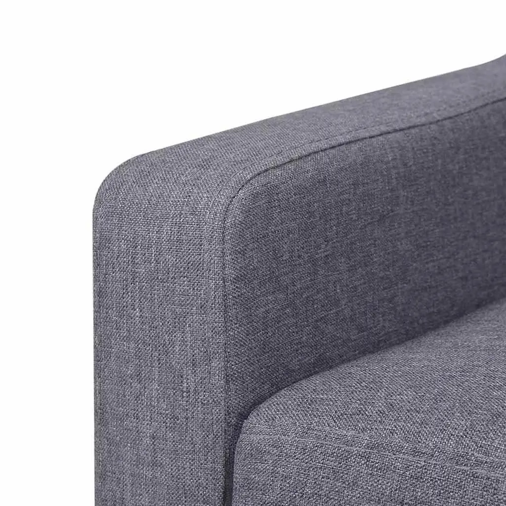 3-Piece Sofa Set Grey Fabric Armchair 2-Seater 3-Seater Living Room Lounge