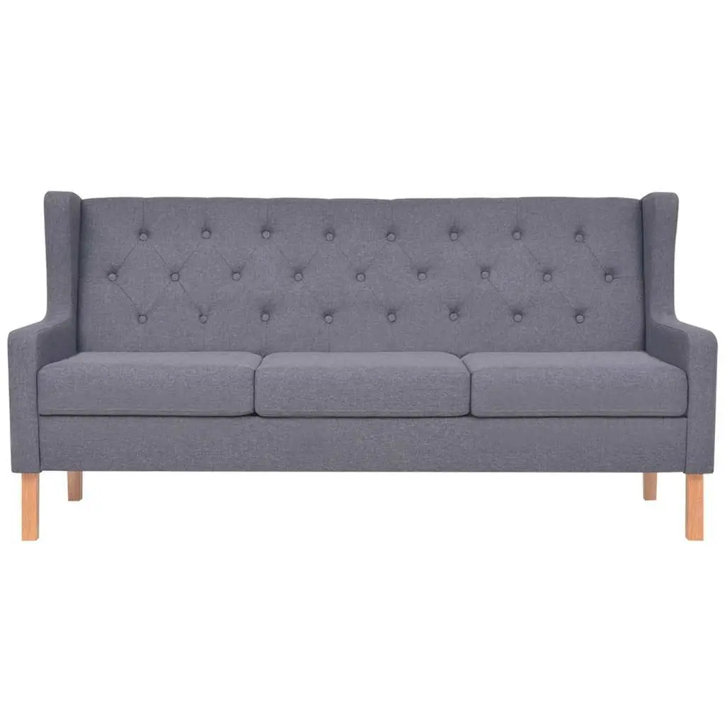3-Piece Sofa Set Grey Fabric Armchair 2-Seater 3-Seater Living Room Lounge