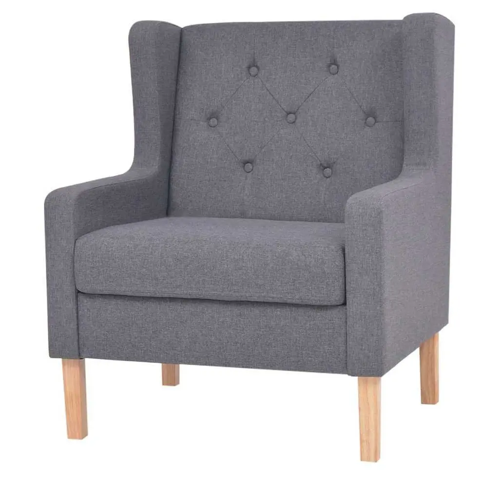 3-Piece Sofa Set Grey Fabric Armchair 2-Seater 3-Seater Living Room Lounge