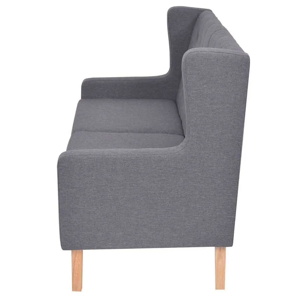 3-Piece Sofa Set Grey Fabric Armchair 2-Seater 3-Seater Living Room Lounge