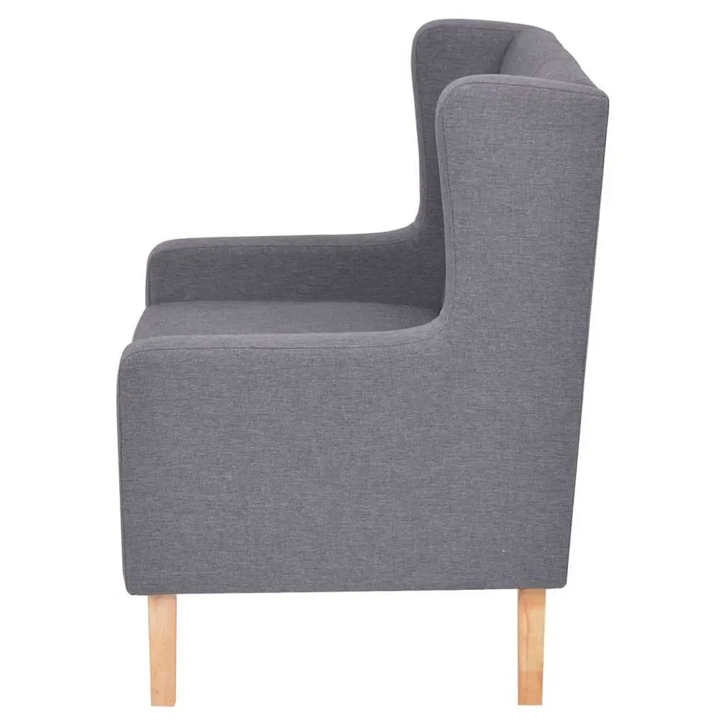 3-Piece Sofa Set Grey Fabric Armchair 2-Seater 3-Seater Living Room Lounge