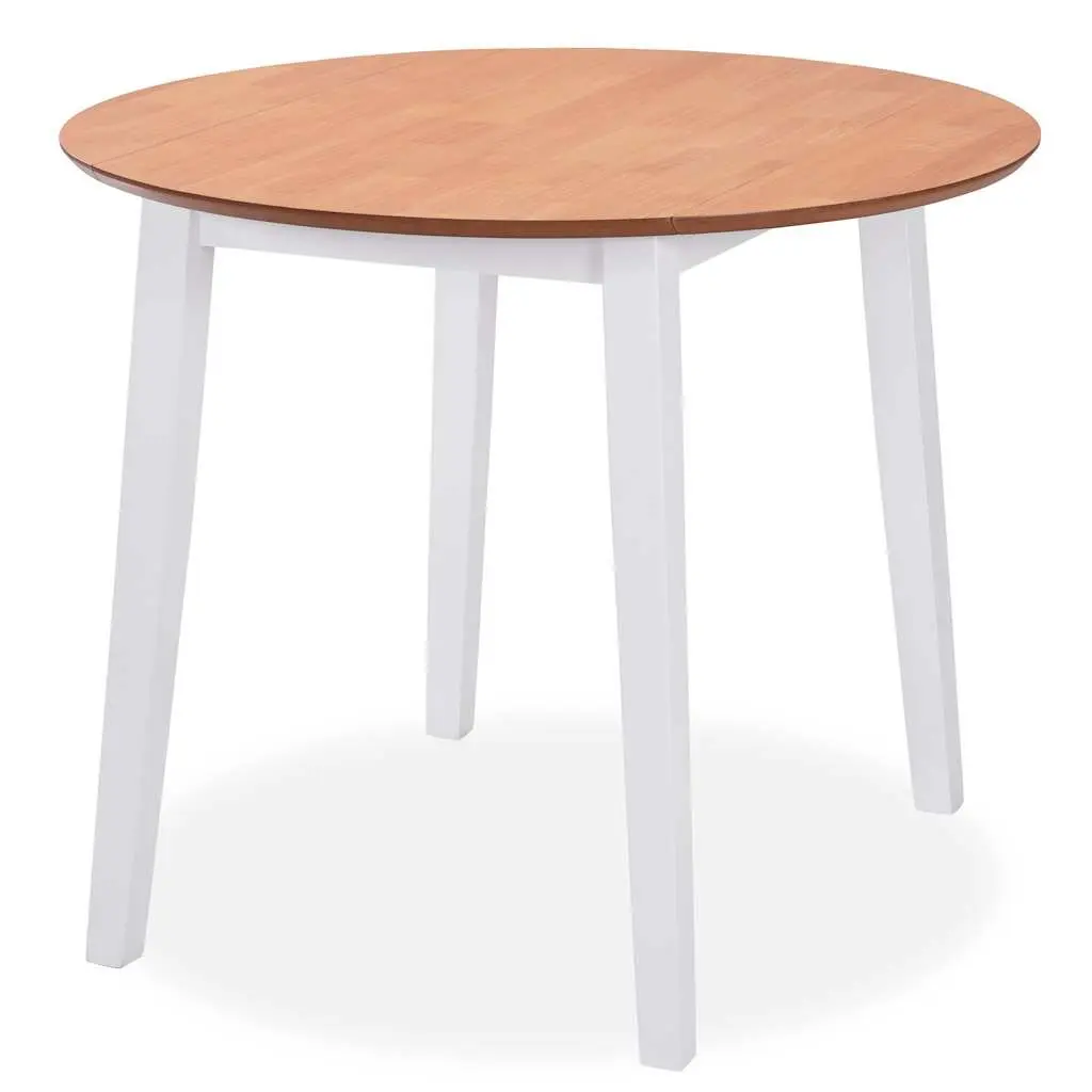 3-Piece White Drop-Leaf Table and Chair Dining Set