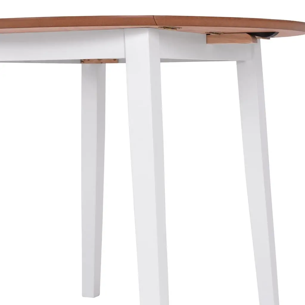 3-Piece White Drop-Leaf Table and Chair Dining Set