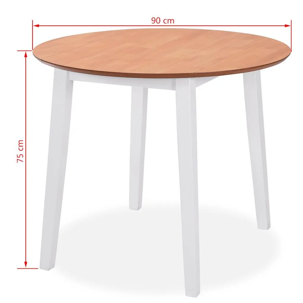 3-Piece White Drop-Leaf Table and Chair Dining Set