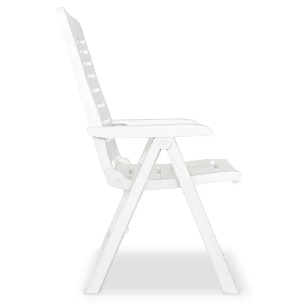 Reclining Garden Chairs Set 4 Pcs Outdoor Patio White Adjustable Folding