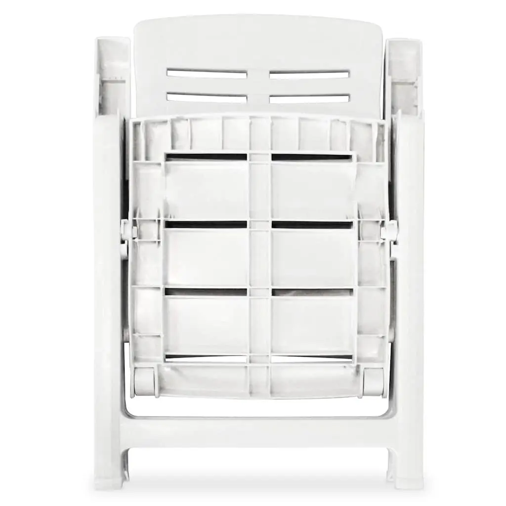 Reclining Garden Chairs Set 4 Pcs Outdoor Patio White Adjustable Folding